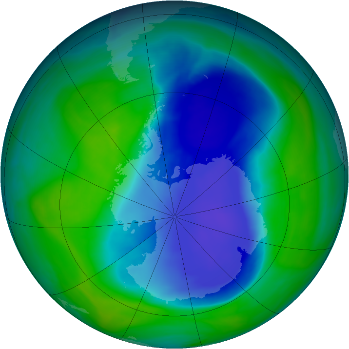 Antarctic ozone map for 29 November 2006